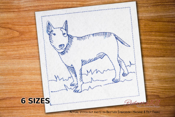 Bull Terrier Dog Redwork: A Designer's Review