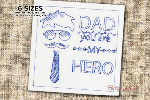 Dad You Are My Hero Redwork Design: A Designer's Review