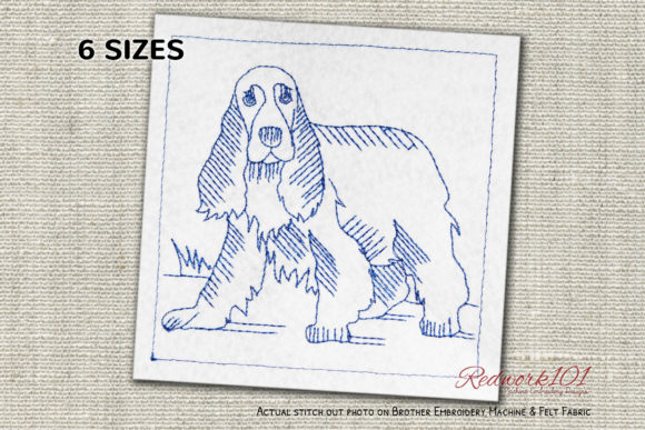 English Cocker Spaniel Dog: Line Art Embroidery Review